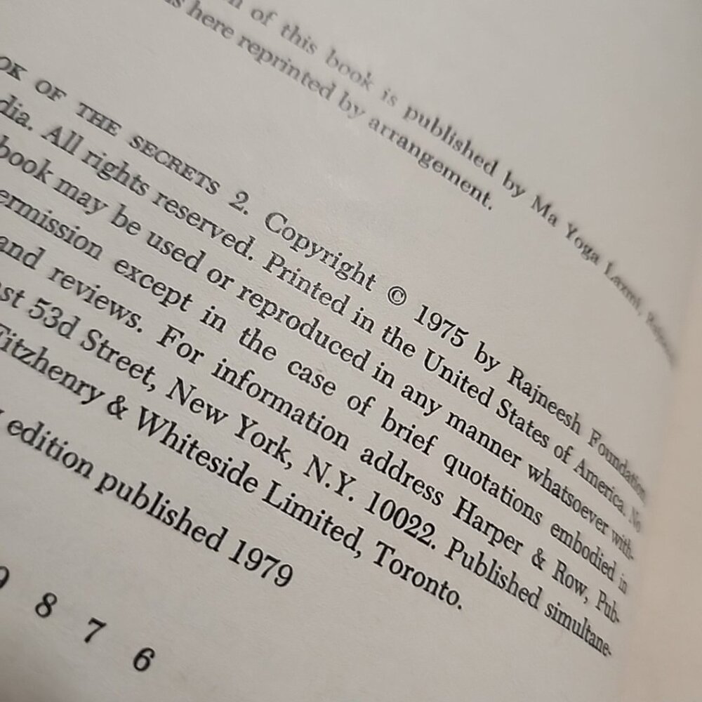 The Book Of Secrets 1 & 2 Bhagwan Rajneesh First Harper Colophon Edition 1977/79 - Picture 13 of 13